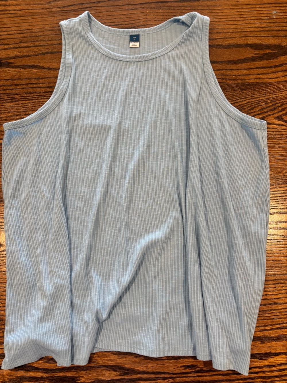 Old Navy Luxe Ribbed Tee in Light Blue